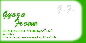 gyozo fromm business card